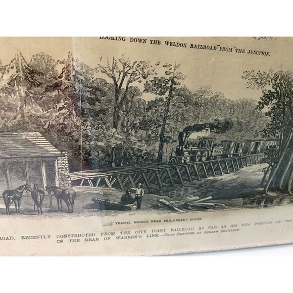 Antique Military Civil War 1864 Frank Leslie's Grant’s Railroad Newspaper 1800s - Picture 11 of 11